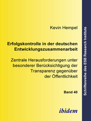 cover image of Erfolgskontrolle in der deutschen Entwicklungszusammenarbeit
